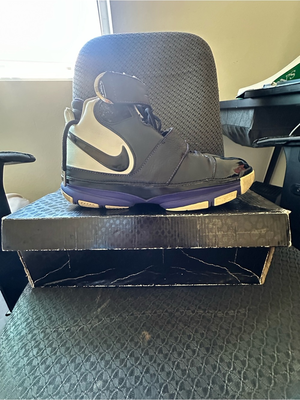 Nike Kids' High-Top Sneakers in Black and Purple